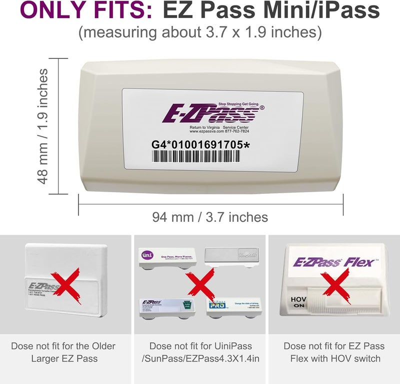 FLLIK EZ Pass Holder for Windshield, Transponder Holder for Car, Strong Suction Cups EZ Pass Holder, Toll Pass Holder for EZ Pass Mini/iPass, UV Protective (Clear, 1Pack) - Image 3